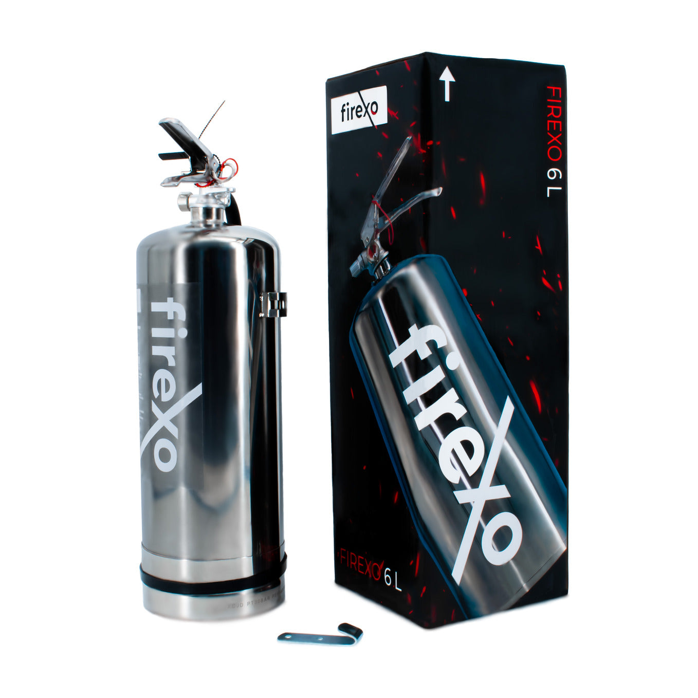 Firexo Feuerlöscher „ALL FIRES“ aus Edelstahl, 6 Liter
