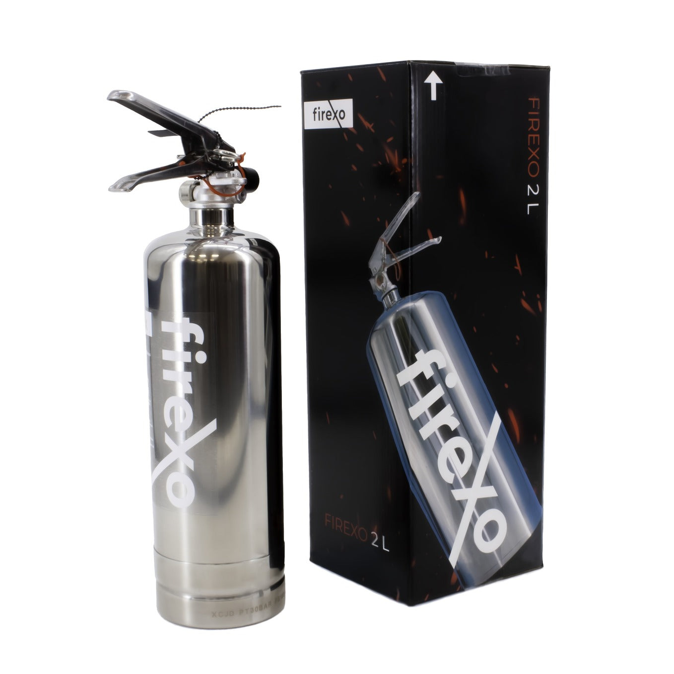 Extincteur Firexo en acier inoxydable de 2 litres pour TOUS LES INCENDIES 